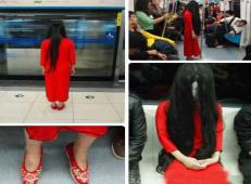 北京地铁红衣女鬼是谁，血衣白面一双绣花鞋(视频)